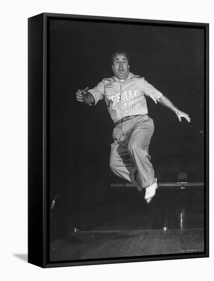 Bowler Andy Varipapa, Celebrating Because of His Score-George Skadding-Framed Stretched Canvas