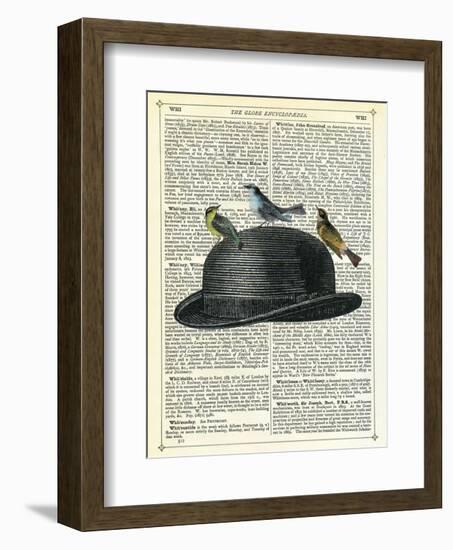 Bowler Hat with Birds-Marion Mcconaghie-Framed Art Print