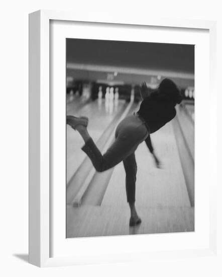 Bowler Phyllis Mercer Gracefully Flinging Ball Down Lane-Stan Wayman-Framed Photographic Print