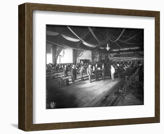 Bowlers' Opening at Bowling Alley, Madison Park, Seattle, 1909-Ashael Curtis-Framed Giclee Print