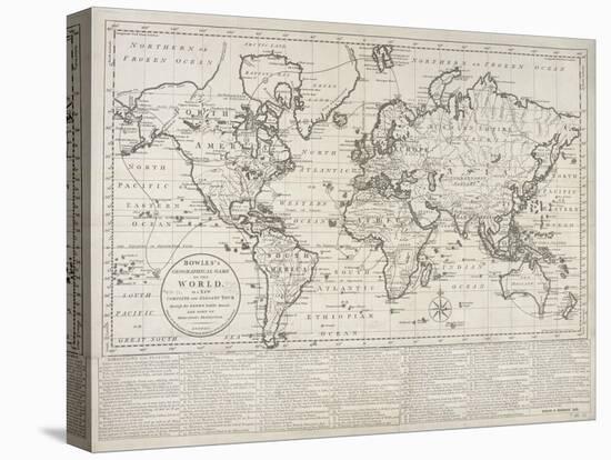 Bowles's Geographical Game of the World, London, 1790-Carington Bowles-Stretched Canvas