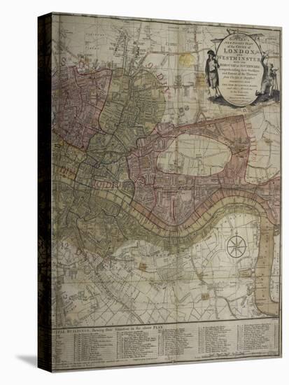 Bowles's New Pocket Plan Of London and Westminster With the Borough Of Southwark, ...-Carington Bowles-Stretched Canvas