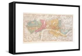 Bowles's Two Sheet Plan of the Cities of London and Westminster with the Borough of Southwark-English School-Framed Stretched Canvas