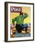 "Bowling a Split," Saturday Evening Post Cover, January 6, 1945-Stan Ekman-Framed Premium Giclee Print