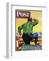 "Bowling a Split," Saturday Evening Post Cover, January 6, 1945-Stan Ekman-Framed Giclee Print