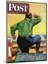 "Bowling a Split," Saturday Evening Post Cover, January 6, 1945-Stan Ekman-Mounted Giclee Print