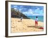 Bowling and Batting, Abersoch, 2015-Andrew Macara-Framed Giclee Print