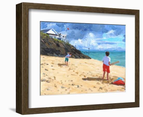 Bowling and Batting, Abersoch, 2015-Andrew Macara-Framed Giclee Print