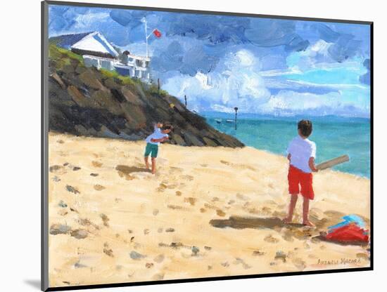 Bowling and Batting, Abersoch, 2015-Andrew Macara-Mounted Giclee Print