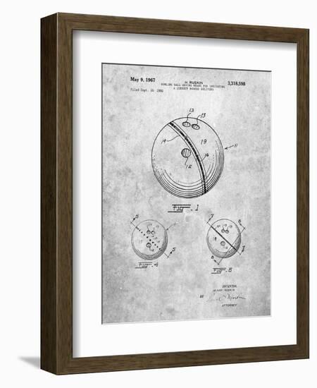 Bowling Ball 1967 Patent-Cole Borders-Framed Art Print