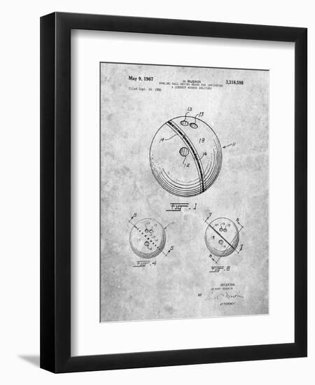 Bowling Ball 1967 Patent-Cole Borders-Framed Art Print