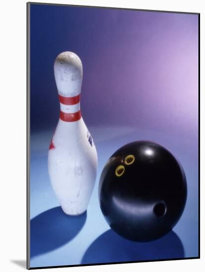 Bowling Ball and a Pin-null-Mounted Photographic Print
