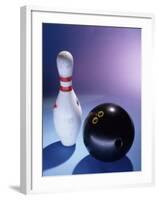 Bowling Ball and a Pin-null-Framed Photographic Print