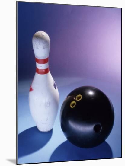 Bowling Ball and a Pin-null-Mounted Photographic Print