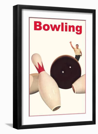 Bowling Ball and Pins-null-Framed Art Print