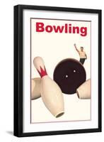 Bowling Ball and Pins-null-Framed Art Print