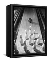 Bowling Ball Heading Toward Pins-Philip Gendreau-Framed Stretched Canvas