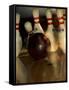 Bowling Ball Striking Pins-null-Framed Stretched Canvas