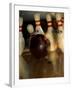 Bowling Ball Striking Pins-null-Framed Photographic Print