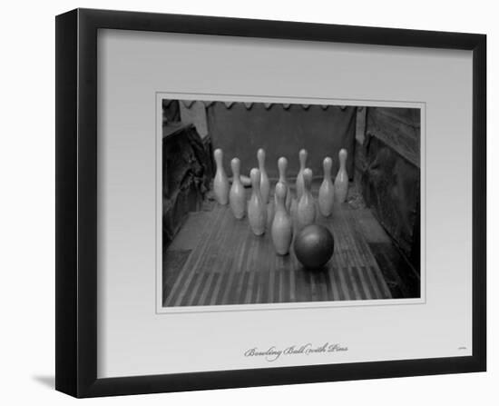 Bowling Ball with Pins-null-Framed Poster