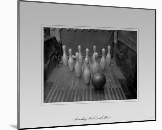 Bowling Ball with Pins-null-Mounted Poster