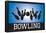 Bowling Blue Sports Poster Print-null-Framed Poster