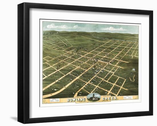 Bowling Green, Kentucky - Panoramic Map-Lantern Press-Framed Art Print