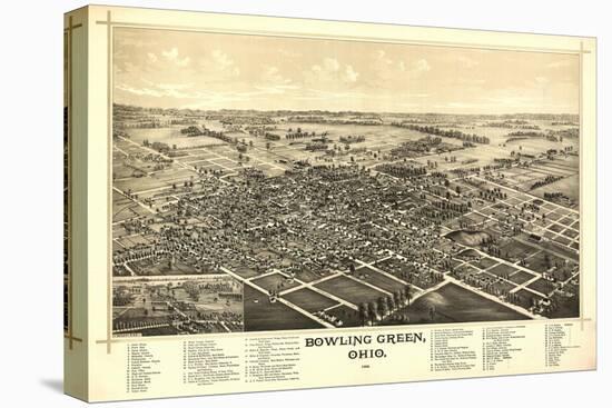 Bowling Green, Ohio - Panoramic Map-Lantern Press-Stretched Canvas
