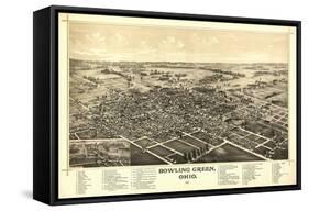 Bowling Green, Ohio - Panoramic Map-Lantern Press-Framed Stretched Canvas