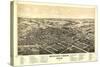 Bowling Green, Ohio - Panoramic Map-Lantern Press-Stretched Canvas