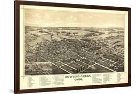 Bowling Green, Ohio - Panoramic Map-Lantern Press-Framed Art Print