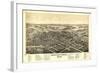 Bowling Green, Ohio - Panoramic Map-Lantern Press-Framed Art Print