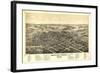 Bowling Green, Ohio - Panoramic Map-Lantern Press-Framed Art Print