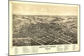 Bowling Green, Ohio - Panoramic Map-Lantern Press-Mounted Art Print