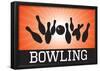 Bowling Orange Sports Poster Print-null-Framed Poster