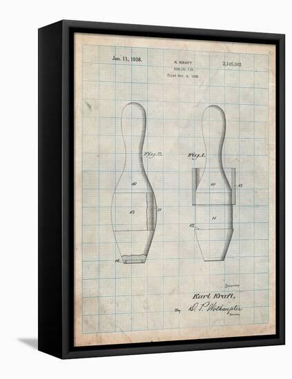 Bowling Pin 1938 Patent-Cole Borders-Framed Stretched Canvas