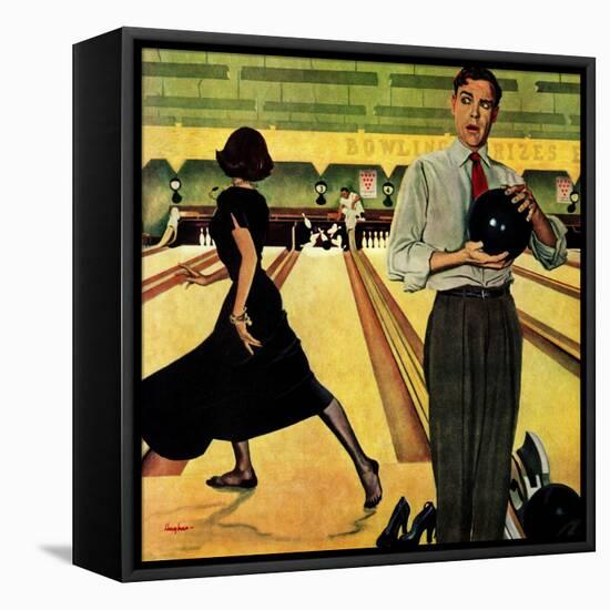 "Bowling Strike", January 28, 1950-George Hughes-Framed Stretched Canvas