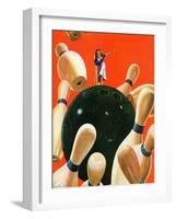 "Bowling Strike," March 15, 1941-Lonie Bee-Framed Giclee Print