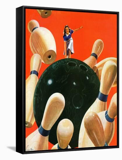 "Bowling Strike," March 15, 1941-Lonie Bee-Framed Stretched Canvas