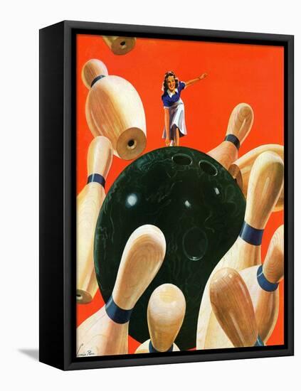 "Bowling Strike," March 15, 1941-Lonie Bee-Framed Stretched Canvas