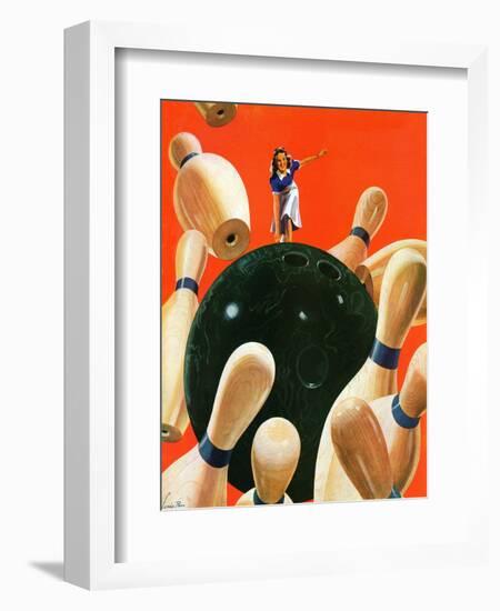 "Bowling Strike," March 15, 1941-Lonie Bee-Framed Giclee Print