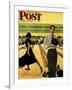 "Bowling Strike" Saturday Evening Post Cover, January 28, 1950-George Hughes-Framed Giclee Print