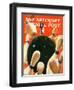 "Bowling Strike," Saturday Evening Post Cover, March 15, 1941-Lonie Bee-Framed Giclee Print