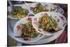 Bowls of Food on Tray, Yangon, Myanmar (Burma)-Merrill Images-Stretched Canvas