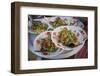 Bowls of Food on Tray, Yangon, Myanmar (Burma)-Merrill Images-Framed Photographic Print