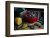 Bowls of Fresh Blueberries on a Rustic Farm Table-Cynthia Classen-Framed Photographic Print