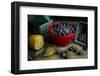 Bowls of Fresh Blueberries on a Rustic Farm Table-Cynthia Classen-Framed Photographic Print
