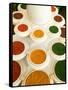 Bowls of Spices from Above, Agra, India-Bill Bachmann-Framed Stretched Canvas