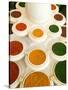 Bowls of Spices from Above, Agra, India-Bill Bachmann-Stretched Canvas