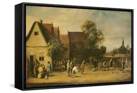 Bowls Players on a Village Green-Thomas van Apshoven-Framed Stretched Canvas